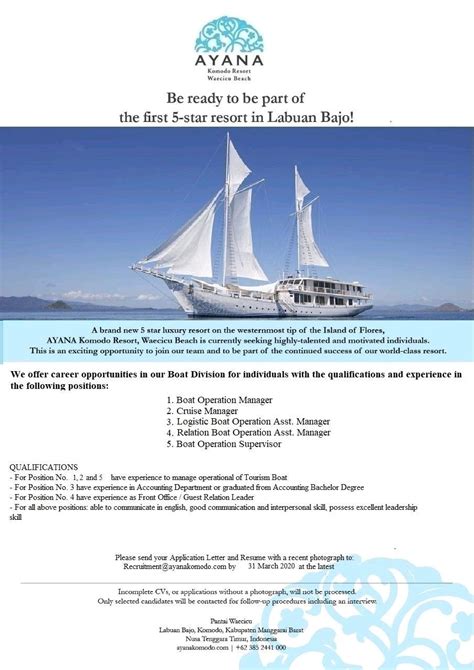 Plataran is a homegrown indonesian hospitality group whose. Ayana Boat Labuan Bajo Lowongan in 2020 | Labuan, Boat ...