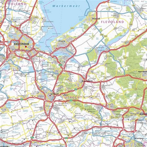 Wegenkaart Nederland Landkaarten Nederland Vector Map