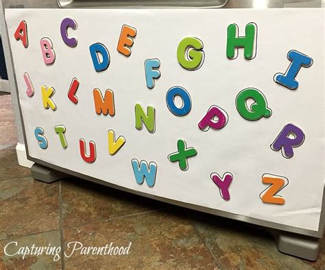 The explanation to what 8 letter word can have a letter taken away and it still makes a word riddle is that the word starting is the answer. DIY Alphabet Magnet Puzzle • Capturing Parenthood