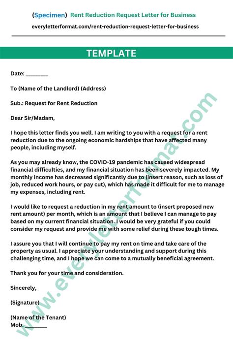 Rent Reduction Request Letter For Business Everyletterformat Com