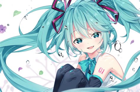 Aqua Eyes Aqua Hair Bubbles Close Hatsune Miku Long Hair Tagme Artist