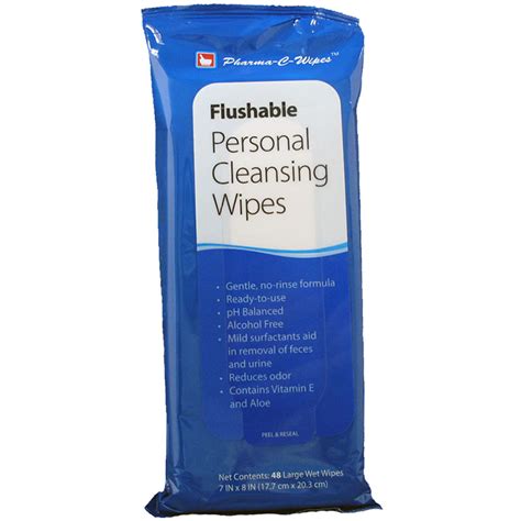 Pharma C Wipes Flushable Perineal Cleansing Wipe 7 X 8 Ready Supply
