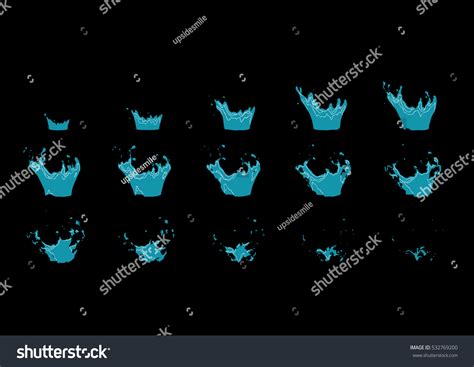 Sprite Sheet Water Splash Animation Game Stock Vector 532769200