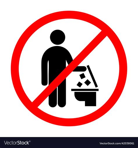 No Littering In Toilet Sign Royalty Free Vector Image