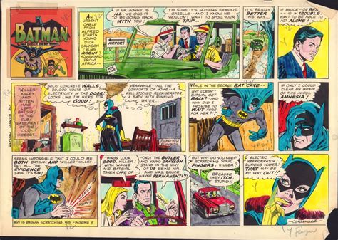 Batman With Robin The Boy Wonder Sunday Strip Color Guide Art Batgirl