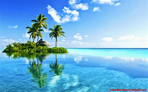 Tropical island wallpaper, lush vegetation and a breathtaking ocean in a view from above. Tropical Island Paradise Wallpaper | Wallpapers Gallery