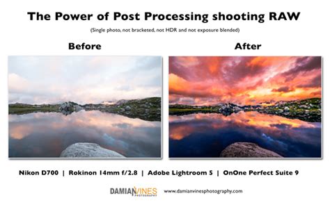 Raw Processing Before And After Damian Vines Photography