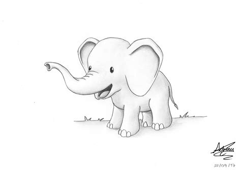 Cartoon Media Cartoon Draw Pencil Sketch Elephant