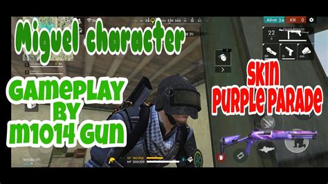 Free fire Miguel character gameplay by m1014 gun - YouTube