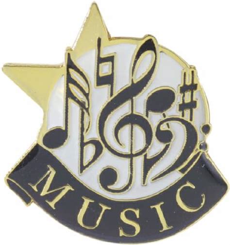 Music Lapel Pin With Presentation Box Chenille Letter Insignia Pins