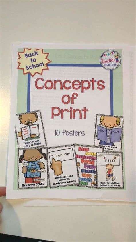Print Concepts For Kindergarten And Preschool Posters For Emerging