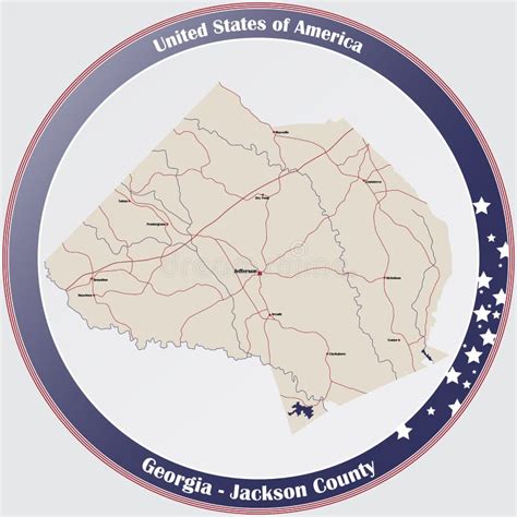 Map Of Jackson County In Georgia Stock Vector Illustration Of