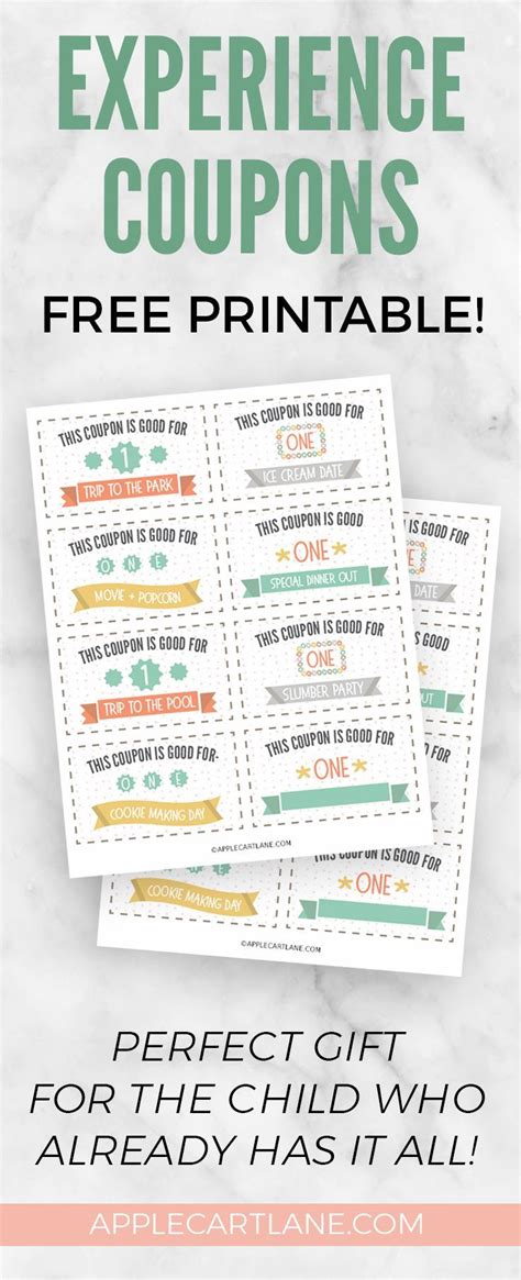 We'll assume you're ok with this, but you this website uses cookies to improve your experience while you navigate through the website. Experience Coupons for Kids - Free Printable | Diy gifts ...