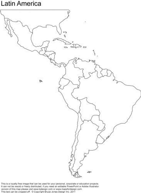 Blank Map Of Central And South America Printable Teaching Ideas Pinterest South America