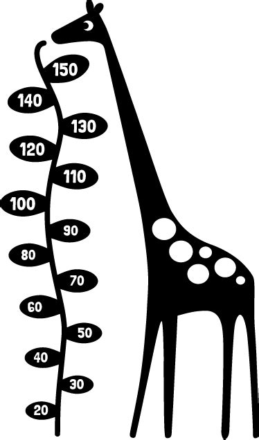 Eating Giraffe Height Chart Sticker Tenstickers