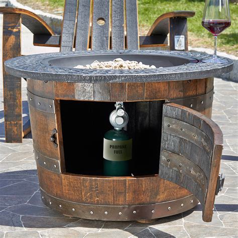 Reclaimed Whiskey Barrel Fire Pit Wine Enthusiast Barrel Fire Pit