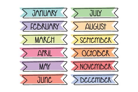 Months Planner Stickers Svg Cut File By Creative Fabrica Crafts