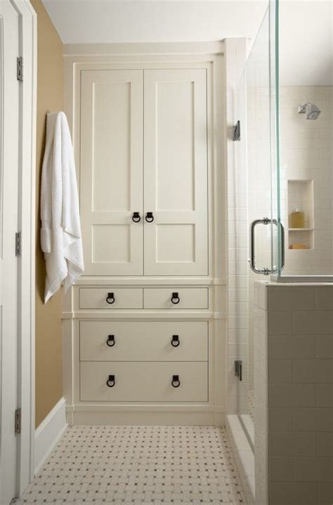 Linen cabinets are very important in a household. Cabinet outside bathroom | Bathroom renovation trends ...