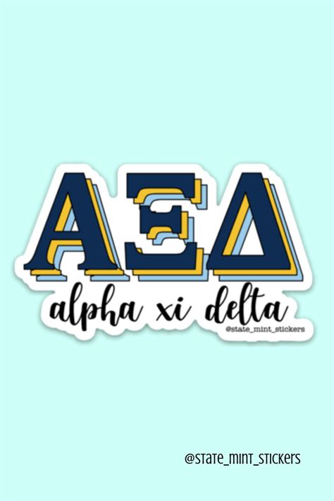 Alpha Xi Delta Layered Greek Letters Sticker Decal Etsy