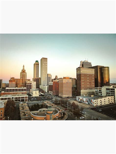 Downtown Tulsa Drone Poster For Sale By Bellemcdaniel Redbubble