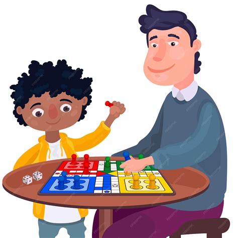 Free Vector People Playing Ludo Game
