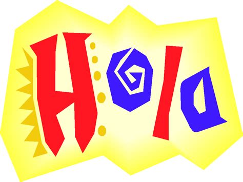 Clipart Of Hola Colorful Word Spanish Greeting Free Image Download
