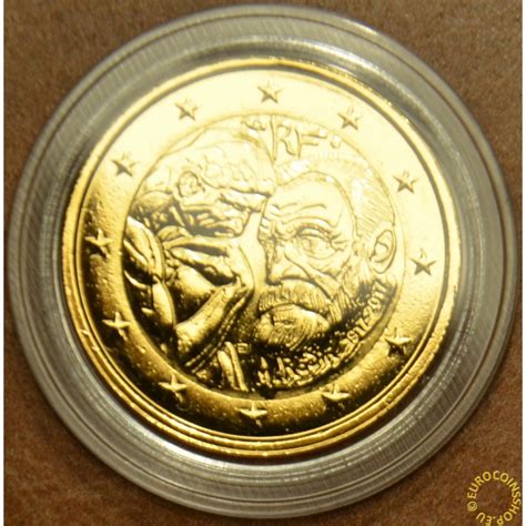 Euromince Mince 2 Euro Francúzsko 2017 Auguste Rodin Pozlátená Unc