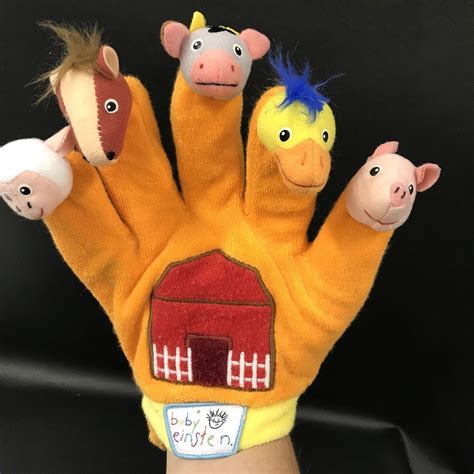 Disney Store Baby Einstein Barn Farm Finger Puppets Animal Glove Hand