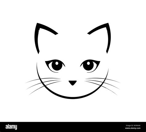 Lindo Gato Cara Ilustración Vectorial Imagen Vector De Stock Alamy
