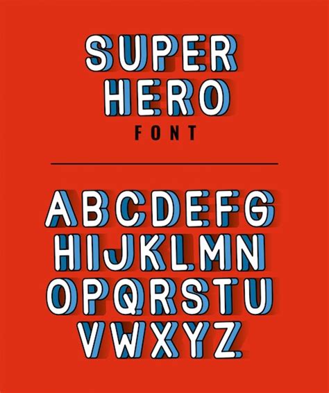 Premium Vector Super Hero Font Lettering With Alphabet On Red