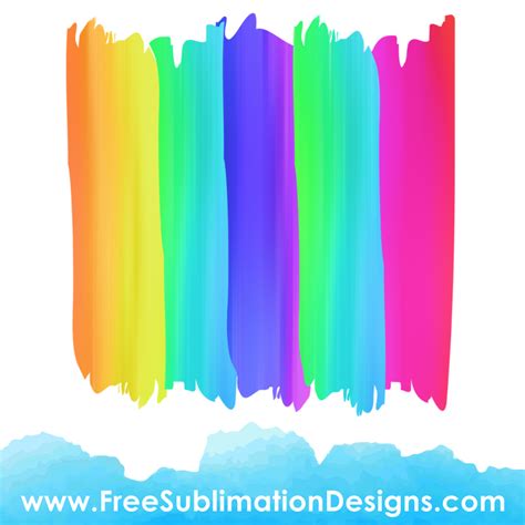 Free Sublimation Print Rainbow Paint Stripes Background File