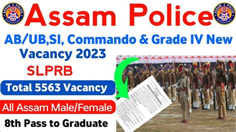 Assam Police AB UB Others New 5563 Vacancy 2023 Assam Police