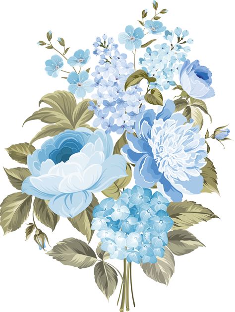 My Design Blue Flowers Design Aquarela Papel De Parede Flores