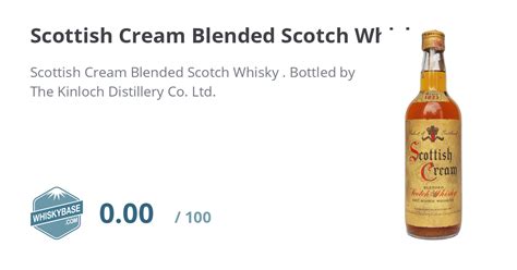 Scottish Cream Blended Scotch Whisky Ratings And Reviews Whiskybase