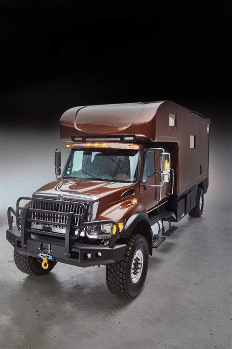 This 650000 Off Road Rv Built On A Truck Chassis Fits A King Sized