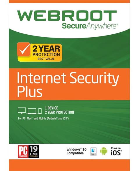 Webroot Secureanywhere Internet Security Plus 1 Device 2 Year