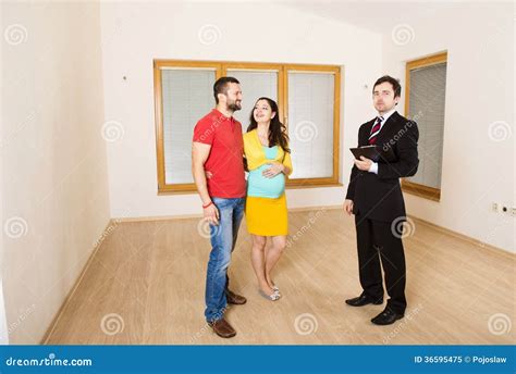 Real Estate Agent With Couple Stock Image Image Of Apartment Adult 36595475