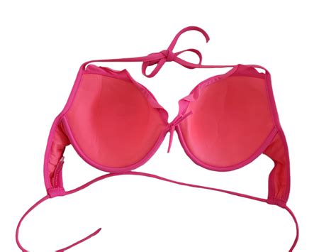 Victoria S Secret Swim Hot Pink Halter Bikini Top Siz Gem