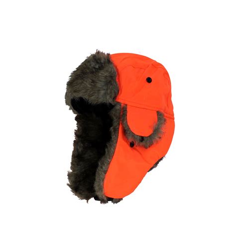 Iconikal Trapper Hat Hunter Orange Polyester Safe For Hunting And