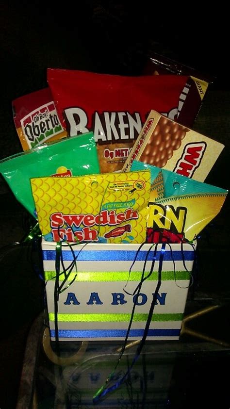 Cute Idea For A Guys Birthday Basket All His Favorite Yummies And