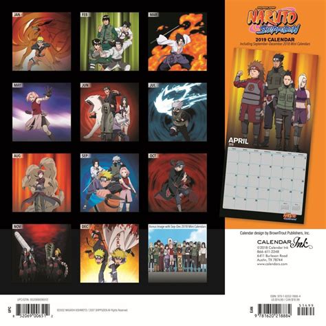 naruto wall calendar anime by calendars tanga