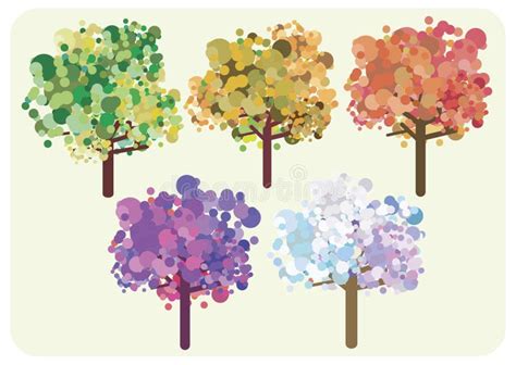 Stilisiert Baum Aquarell Stock Abbildung Illustration Von