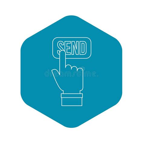 Send Button And Hand Icon Stock Vector Illustration Of Mail 90976367