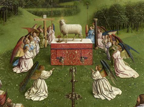 The Ghent Altarpiece The Adoration Of The Mystic Lamb Detail Lukas