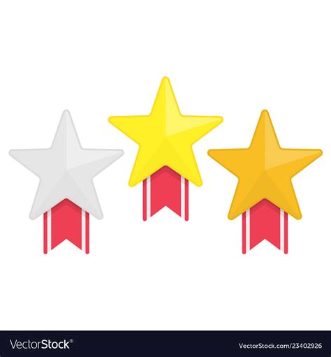 Gold Silver And Bronze Stars Royalty Free Vector Image