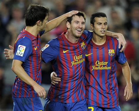 He scored his first professional goal on 19. Tridents: Messi, Villa and Pedro | Barca Universal