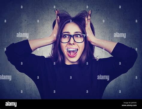 Stress Panic Scream Hair Hi Res Stock Photography And Images Alamy