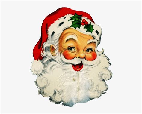 Santa Sticker 509×598 Pixels - Vintage Santa Face Clipart Transparent