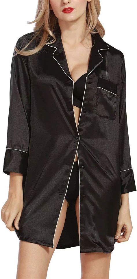 Womens Nightshirt Soft Satin Silky Nighties Nightwear Special Style