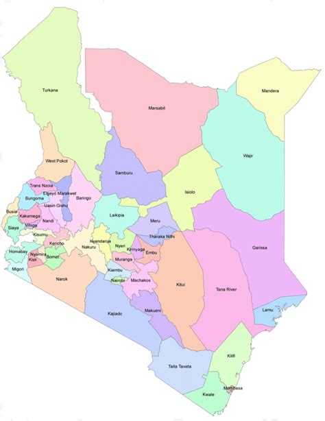 Kenya today has hundreds of districts, which are smaller administrative units within a county. Counties of Kenya - Wikipedia